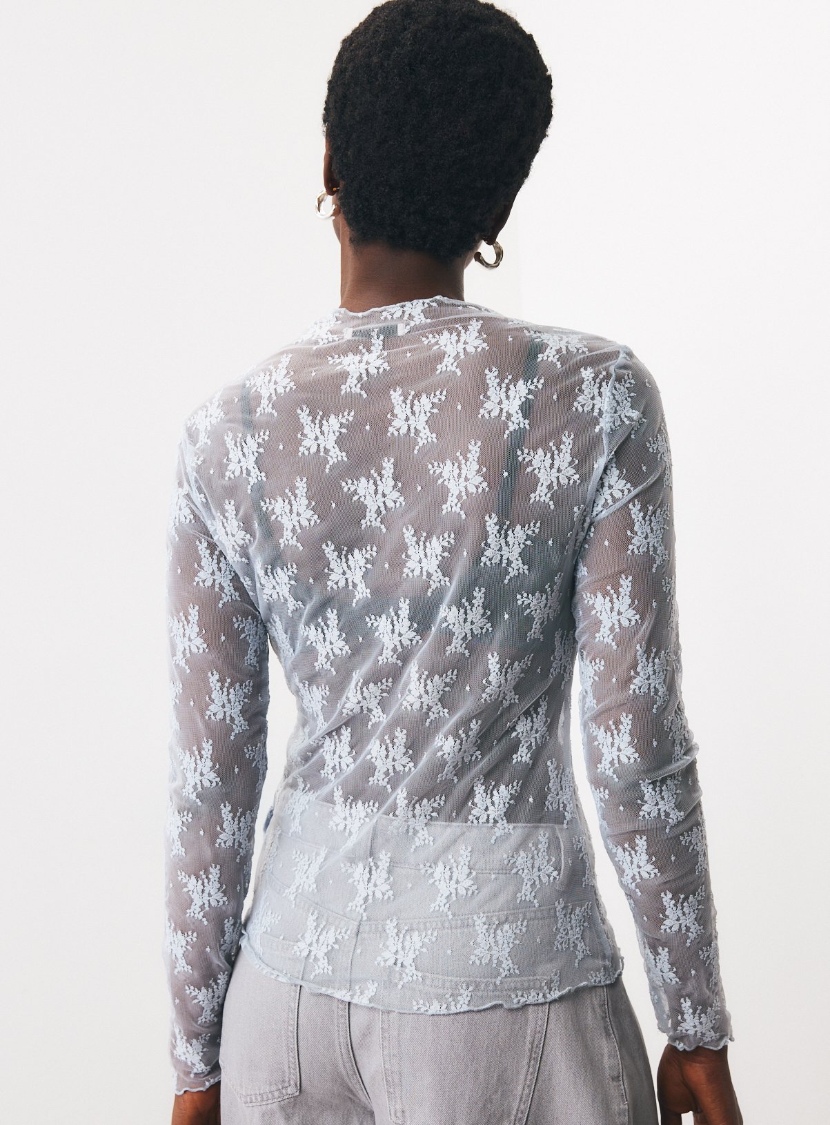 Light Blue Lace Second Skin Top 6 - Image 4 thumbnail